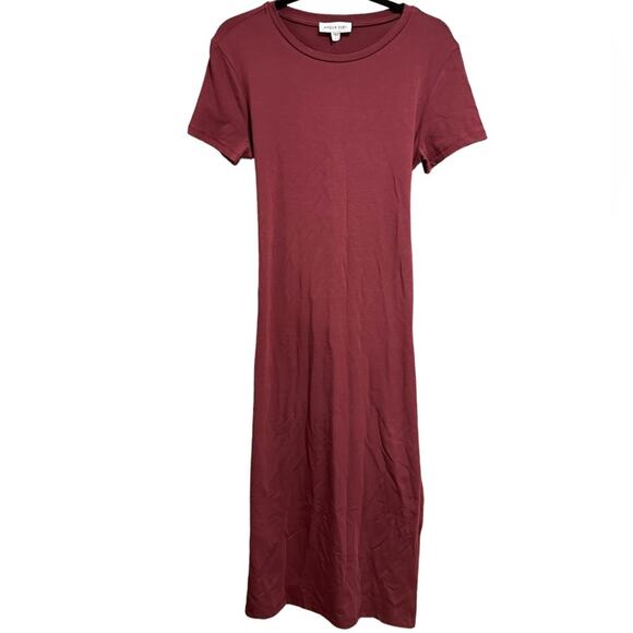 NWT Amour Vert Red Short Sleeve Organic Cotton Maxi Wrap Dress Size Large - Picture 1 of 5